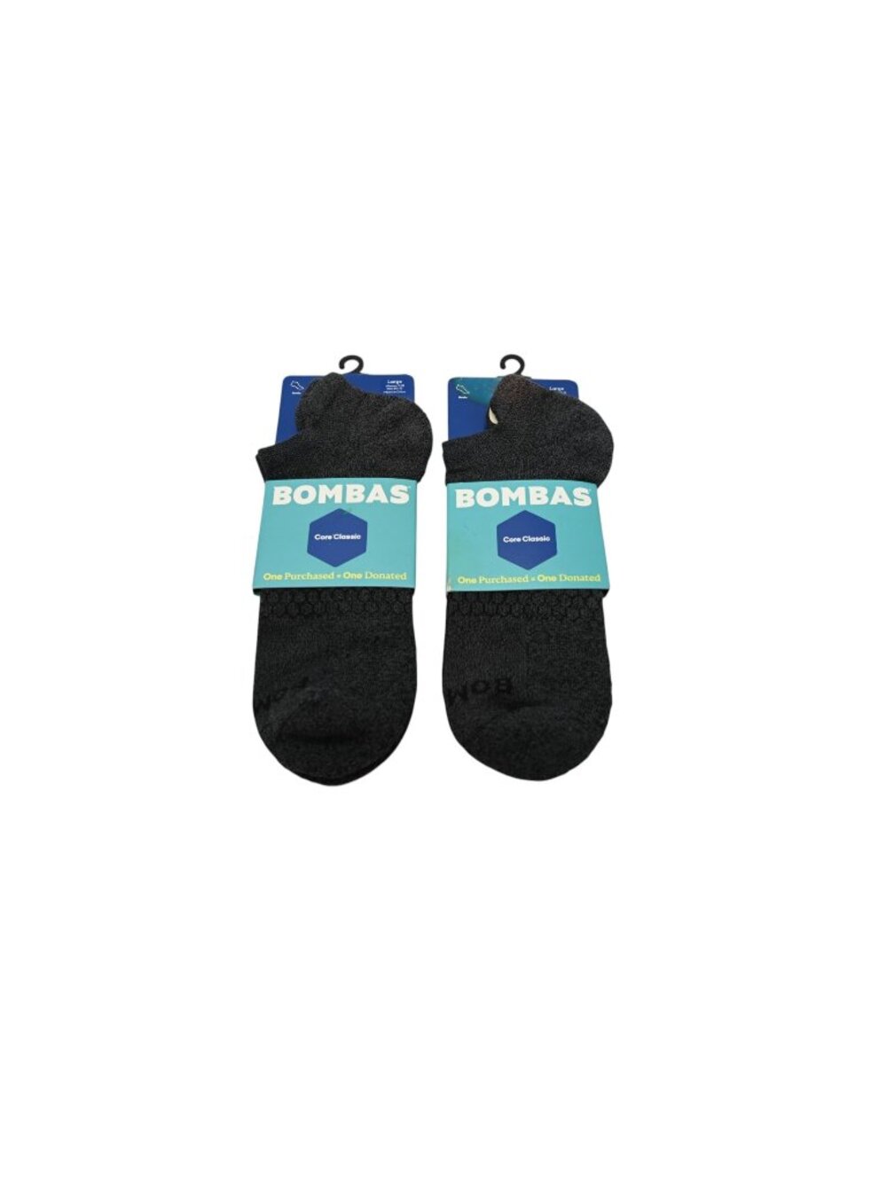 NIP Bombas Lot of 2 Core Classic Ankle Socks Sz L Gray Cushioned Arch Support